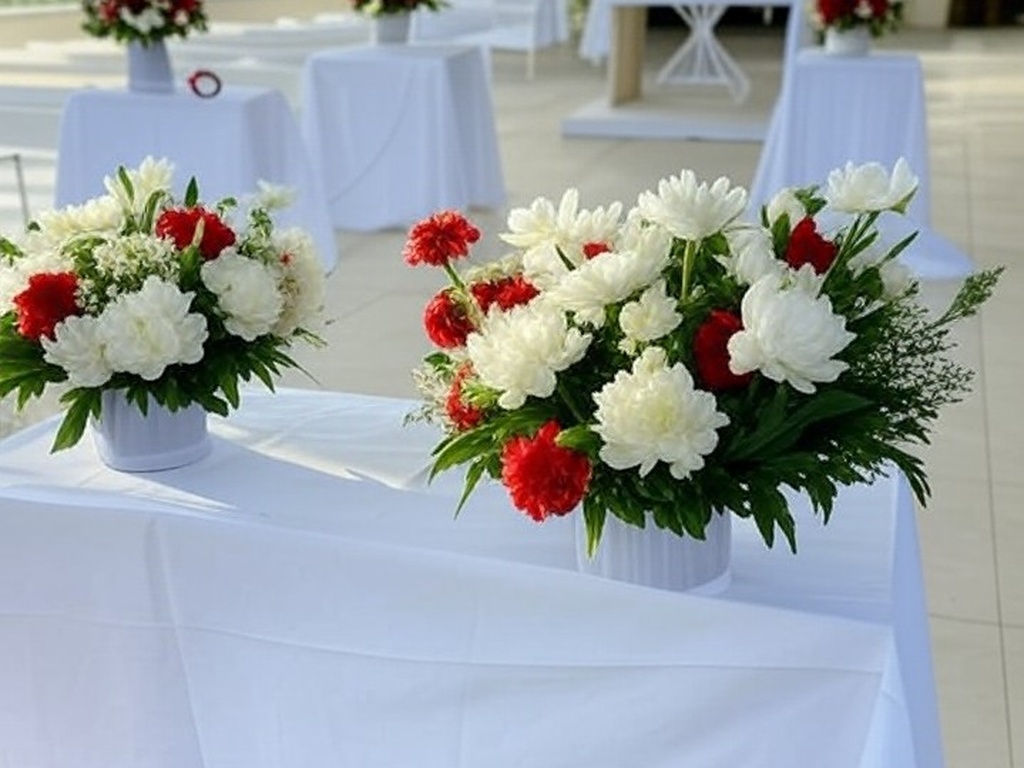 Salão de cartório em Brasília preparado para casamento comunitário, com flores e alianças simbólicas.