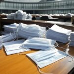 Hospital em Brasília com barreiras de quarentena, ilustrando falhas na gestão de saúde do DF.