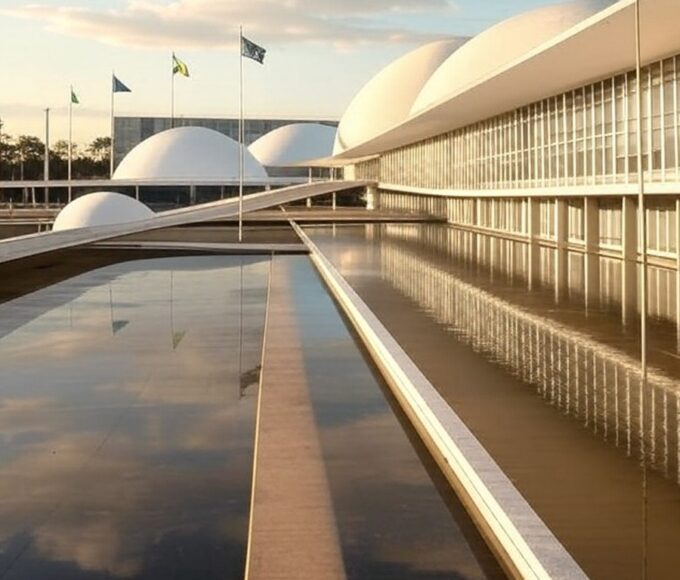 Edifício do Congresso Nacional em Brasília, representando o Senado Federal e candidaturas políticas no Brasil.