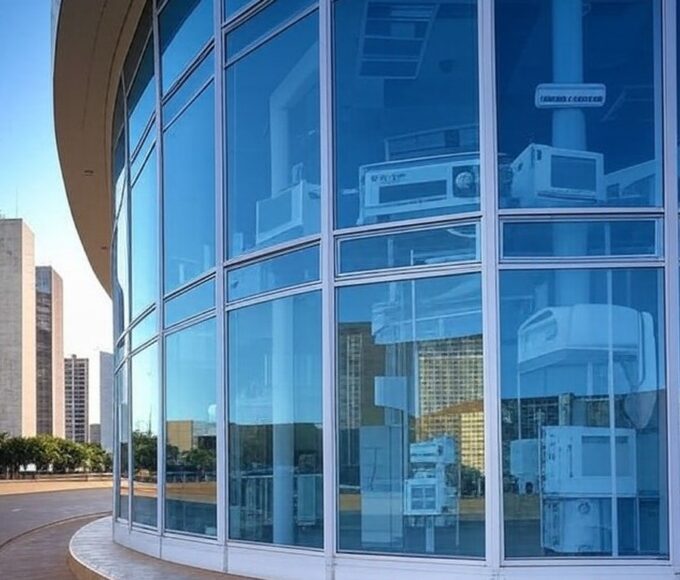 Hospital moderno em Brasília, representando cirurgia de catarata no centro médico da capital brasileira.