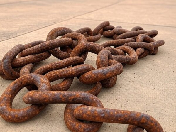 Correntes quebradas em frente ao Palácio do Buriti, simbolizando lei que cassa ICMS de empresas com trabalho escravo no Distrito Federal.