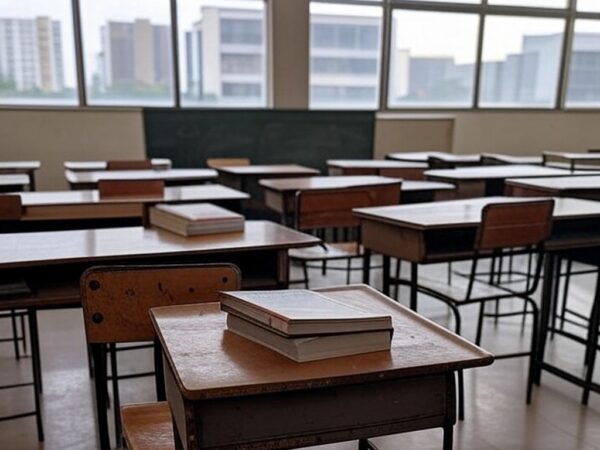 Fachada da Câmara Legislativa do DF em Brasília, com atmosfera sombria representando falhas no combate ao abuso infantil.