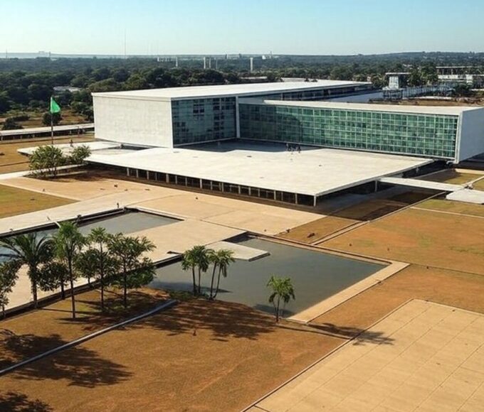 Edifício do Supremo Tribunal Federal em Brasília, representando julgamento de embargos de PMs condenados no 8 de janeiro.