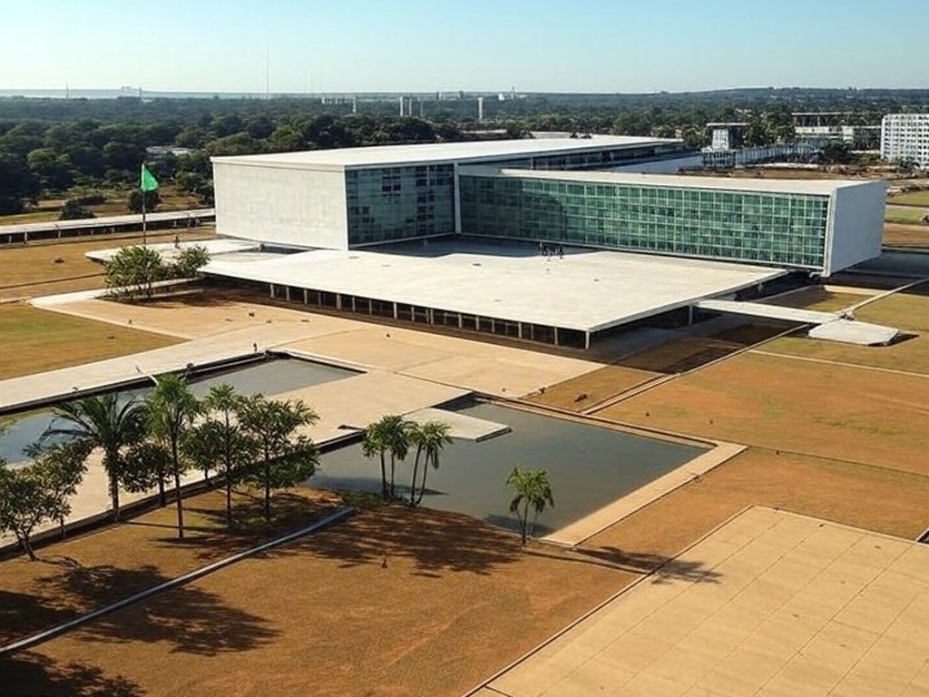 Edifício do Supremo Tribunal Federal em Brasília, representando julgamento de embargos de PMs condenados no 8 de janeiro.
