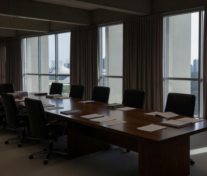 Edifício da Câmara Legislativa do DF em Brasília sob céu nublado, representando escrutínio na gestão do BRB.