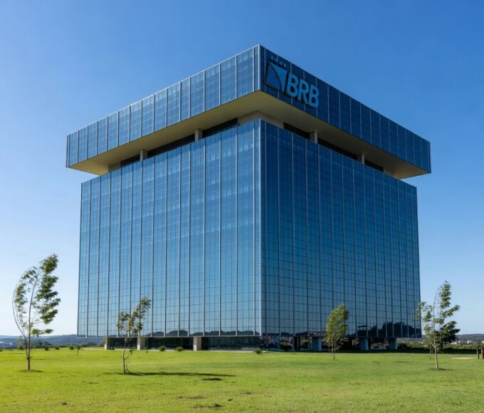 Edifício do Banco de Brasília com Palácio da Justiça ao fundo, representando suspensão de lei de capitalização e recurso anunciado.