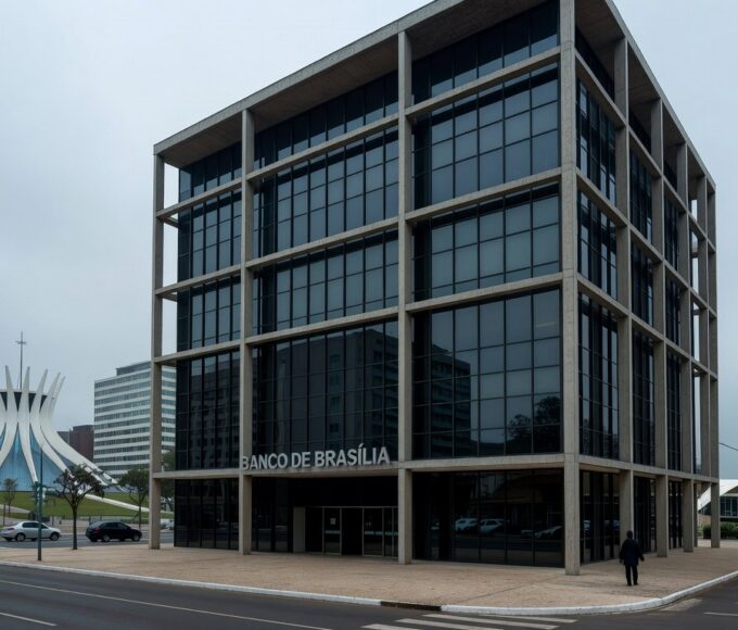 Fachada do Banco de Brasília em Brasília, sob suspeitas de irregularidades investigadas pela CCJ.