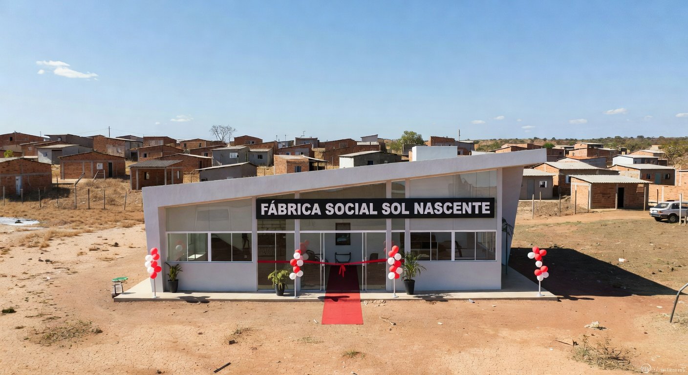 Edifício da Fábrica Social inaugurado no Sol Nascente, Brasília, para capacitação de vulneráveis.