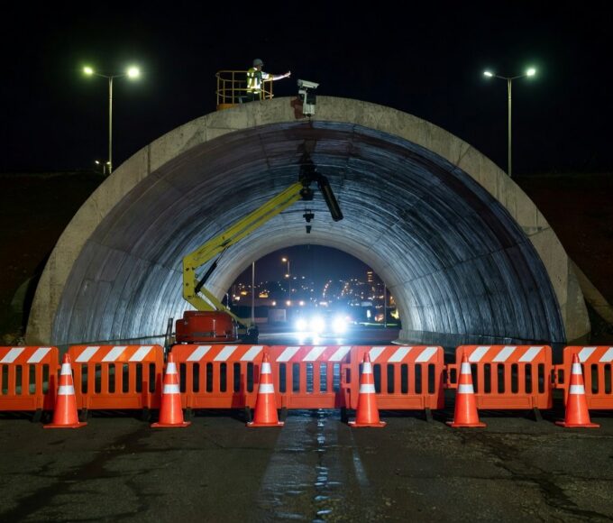 Túnel Buraco do Tatu em Brasília interditado à noite para manutenção de câmeras pelo DER-DF.