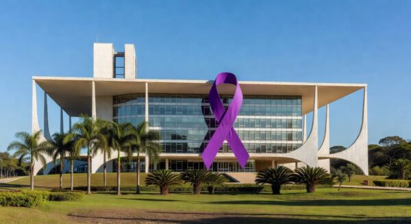 Edifício governamental em Brasília representando programas contra violência doméstica no DF.
