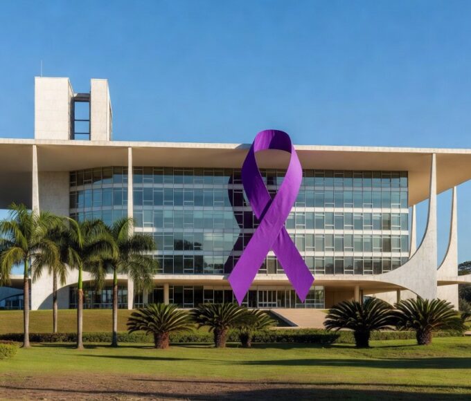 Edifício governamental em Brasília representando programas contra violência doméstica no DF.