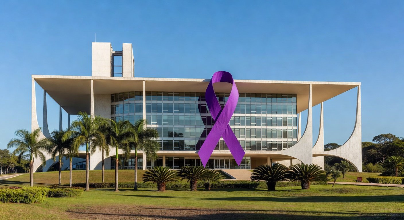 Edifício governamental em Brasília representando programas contra violência doméstica no DF.