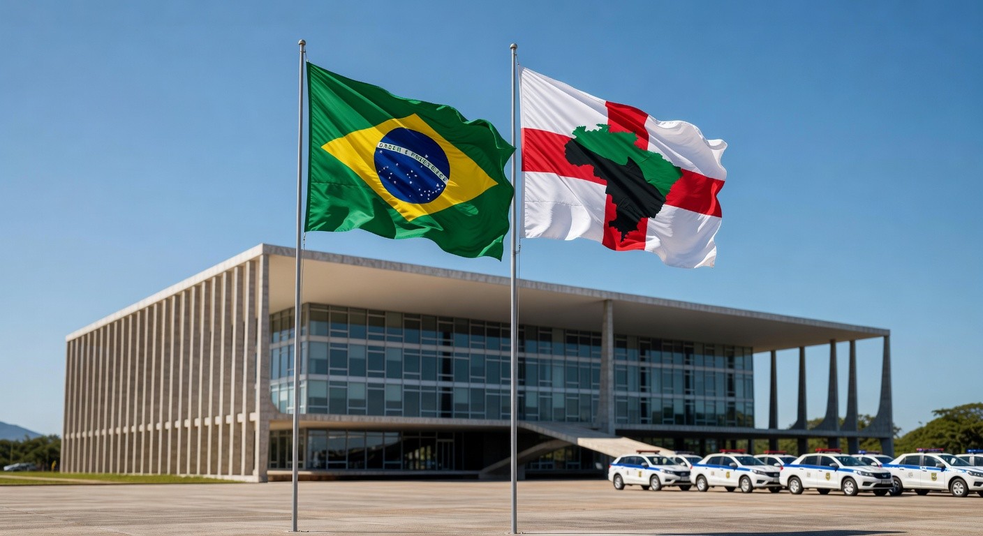 Cerimônia de homenagem ao presidente do TJDFT e celebração dos 217 anos da PMDF em Brasília, com bandeiras e emblemas oficiais.