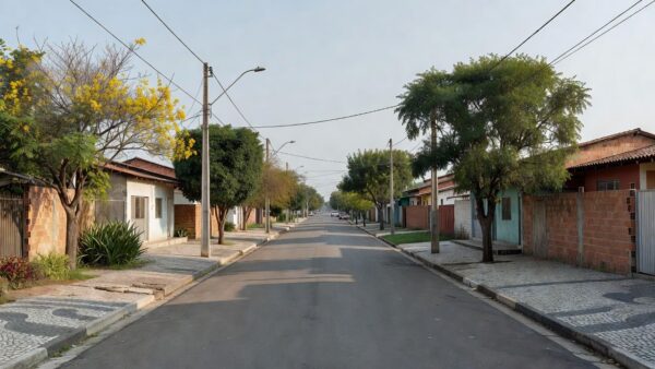 Rua em Taguatinga com fita policial após discussão com tiro