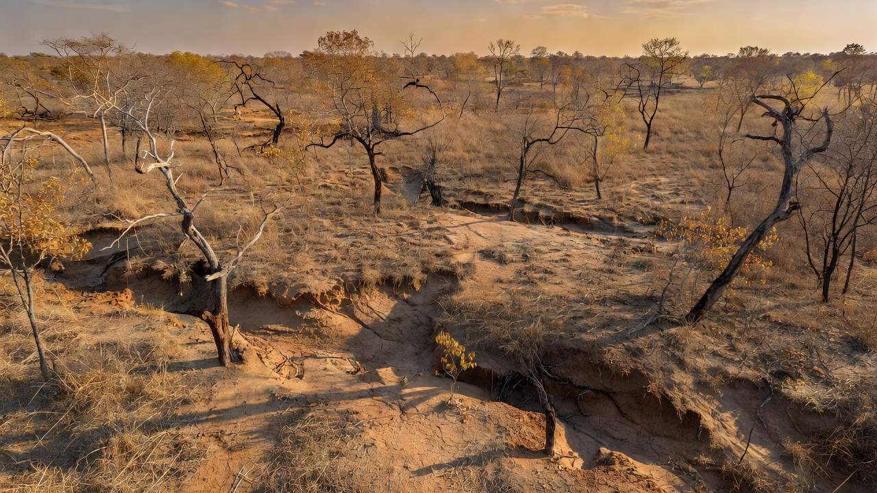 Expansão urbana avançando sobre o Cerrado no DF, com vegetação nativa ameaçada.