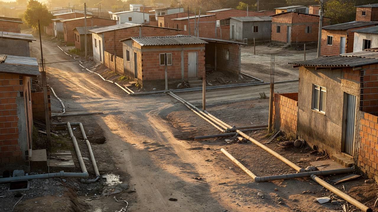 Bairro de Ceilândia com casas modestas do Projeto Golfinho homenageado pela Caesb