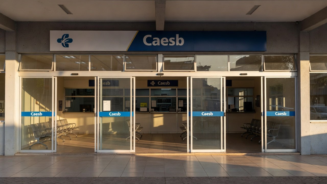 Agência da Caesb em Brasília com portas fechadas e atendimento suspenso