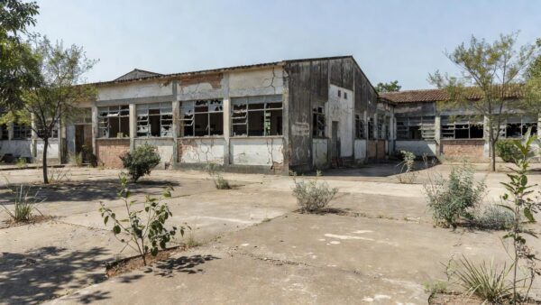 Escola pública precária no DF com infraestrutura deteriorada