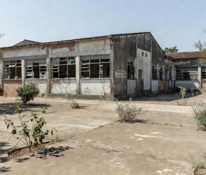 Escola pública precária no DF com infraestrutura deteriorada
