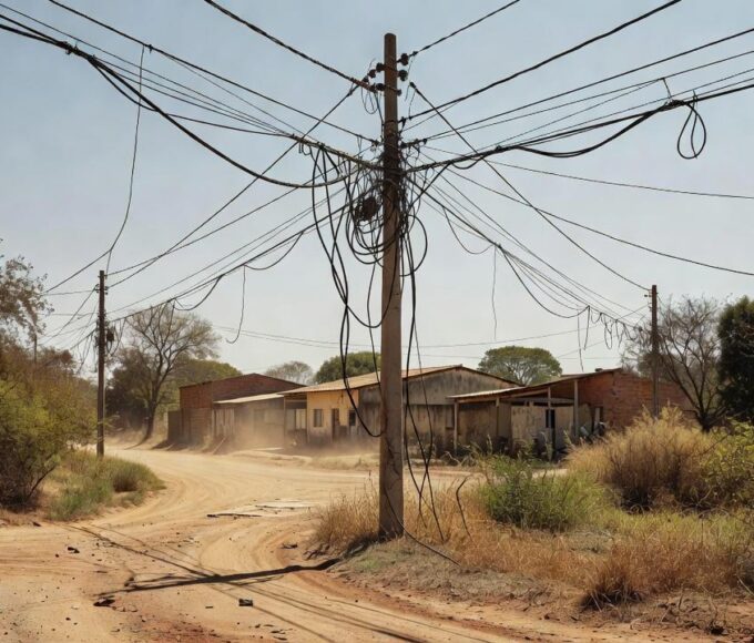 Fios elétricos desencapados em rua de Itapoã, Brasília