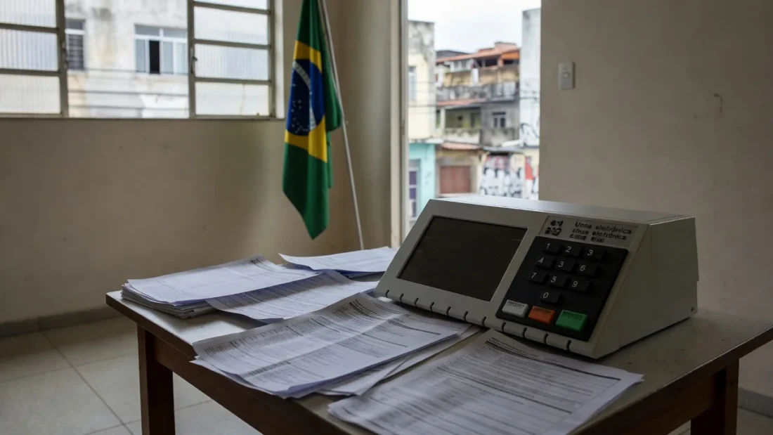 Urna eletrônica e manifesto eleitoral simbolizando representatividade nas eleições de 2026 no Brasil