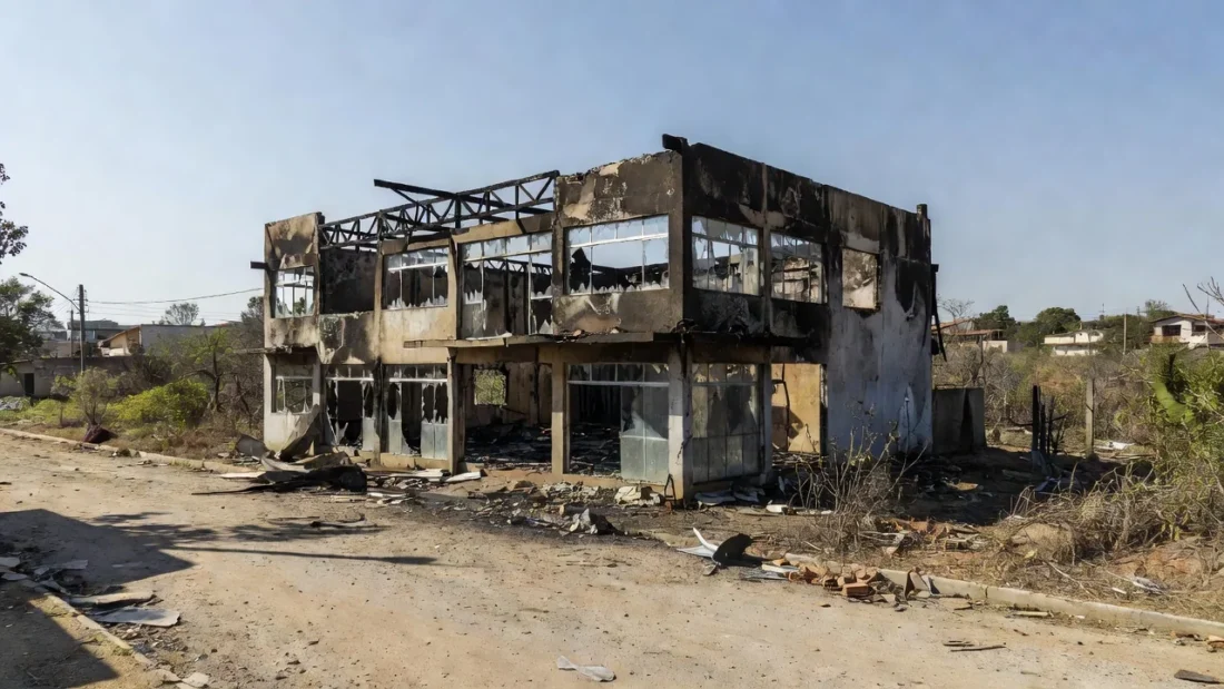 Comércio em Planaltina danificado por incêndio
