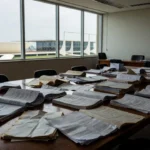 Documentos de planos de saúde espalhados em audiência na CLDF sobre caos na saúde suplementar