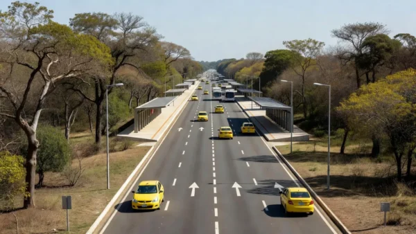 Táxis no corredor BRT Sul em Brasília