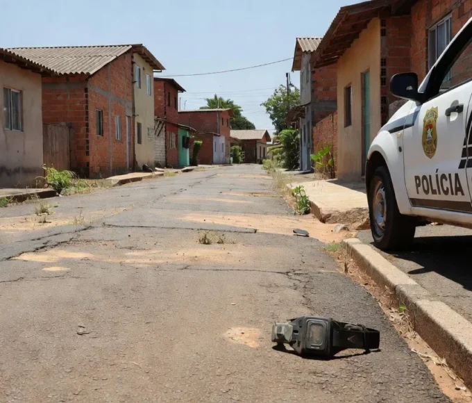 Bloqueio policial em Ceilândia com viaturas da PMDF