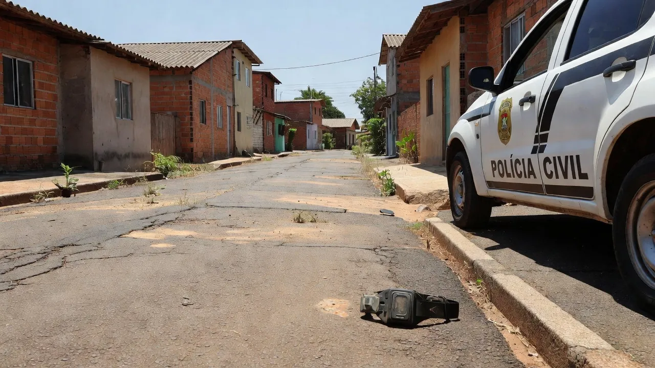 Bloqueio policial em Ceilândia com viaturas da PMDF