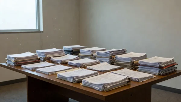 Documentos de auditoria forense em escritório do BRB no caso Banco Master