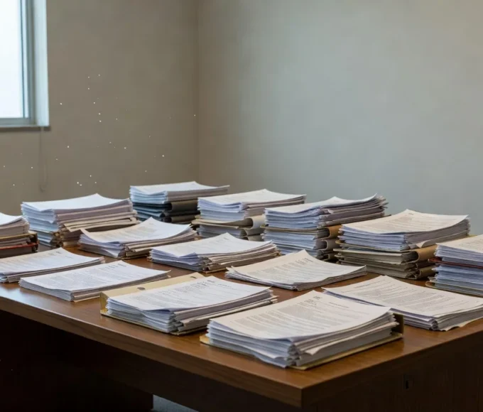 Documentos de auditoria forense em escritório do BRB no caso Banco Master