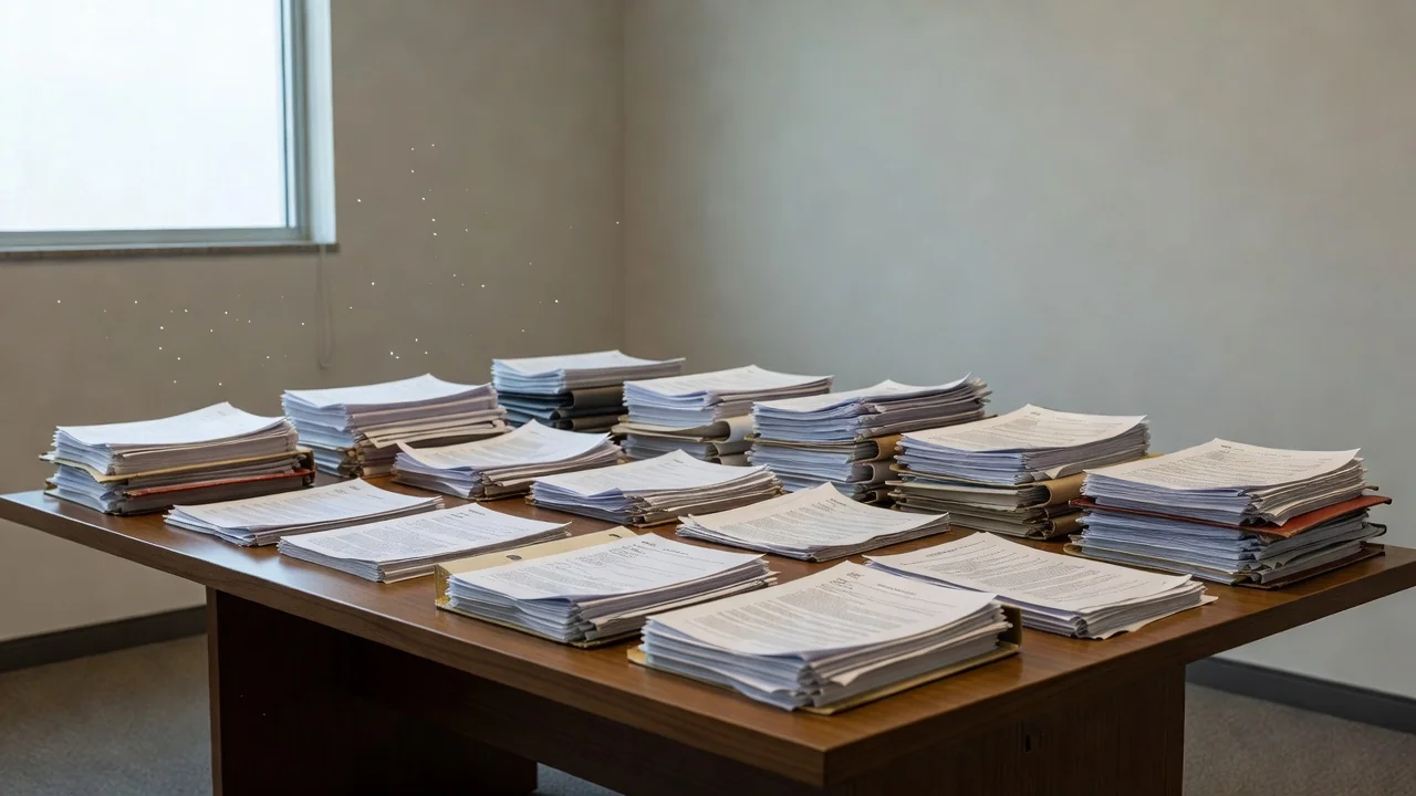 Documentos de auditoria forense em escritório do BRB no caso Banco Master