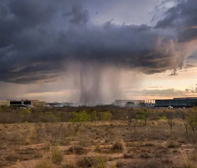 Chuva isolada sobre Brasília durante a seca no DF