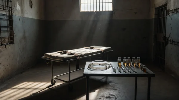Sala de injeção letal com pentobarbital em prisão brasileira